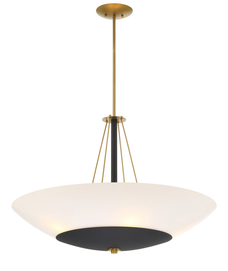 Minka-Lavery 1705-781 Five Light Pendant, Sand Coal & Soft Brass