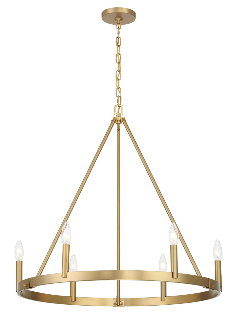 Minka-Lavery 1715-894 Six Light Chandelier, Signature Brass