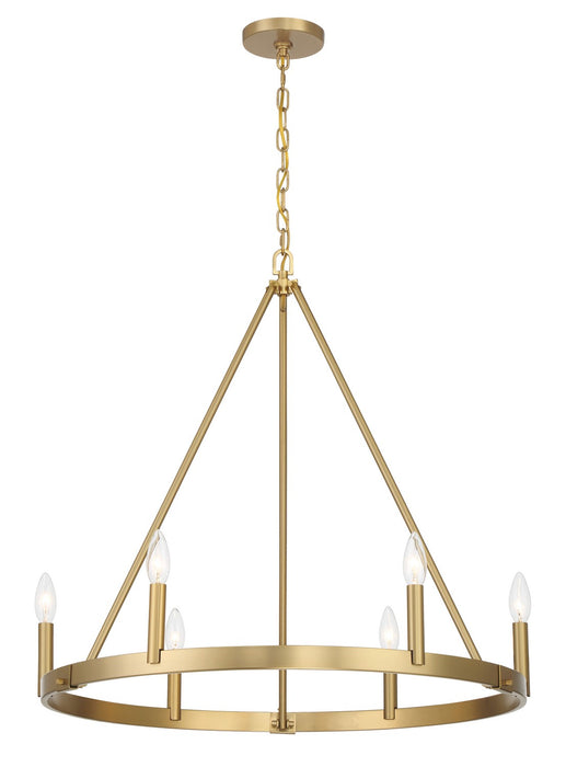 Minka-Lavery 1715-894 Six Light Chandelier, Signature Brass