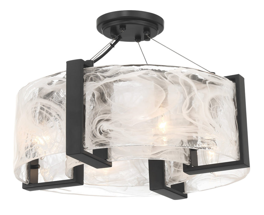 Minka-Lavery 3614-66A Four Light Semi Flush Mount, Coal