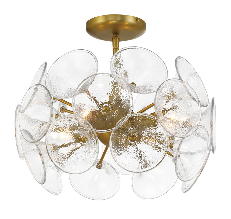 Minka-Lavery 3654-695 Four Light Semi-Flush to Pendant, Soft Brass