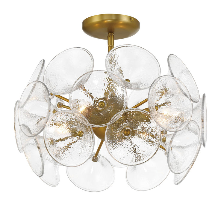 Minka-Lavery 3654-695 Four Light Semi-Flush to Pendant, Soft Brass