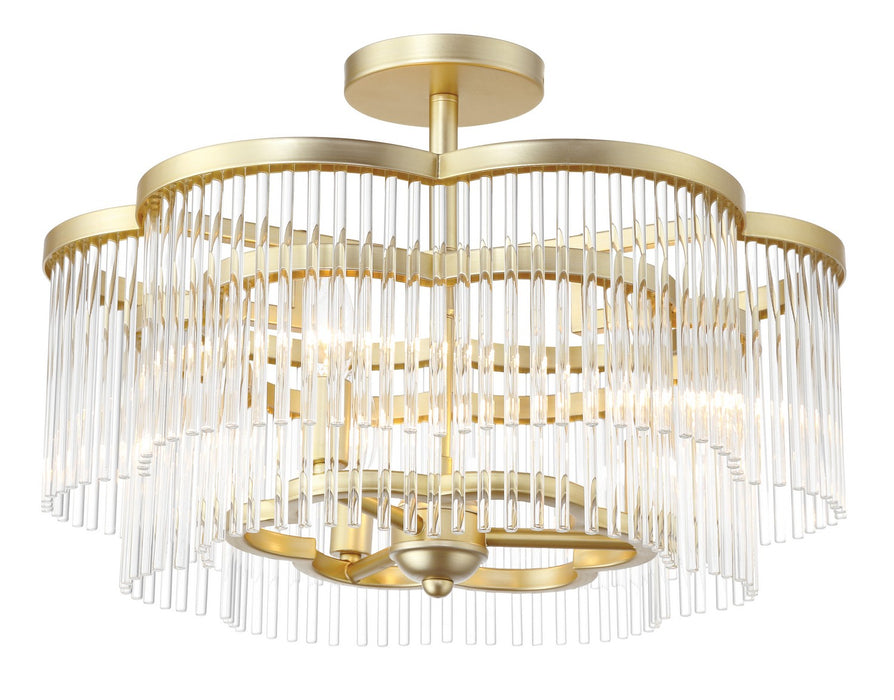 Minka-Lavery 5454-856 Three Light Semi-Flush, Heirloom Brass