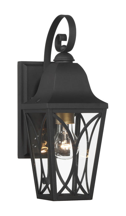 Minka-Lavery 73351-757 One Light Outdoor Wall Mount, Sand Coal Black & Olden Brass