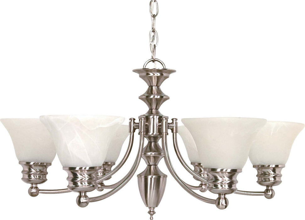 Nuvo Lighting 60-356 Six Light Chandelier, Brushed Nickel