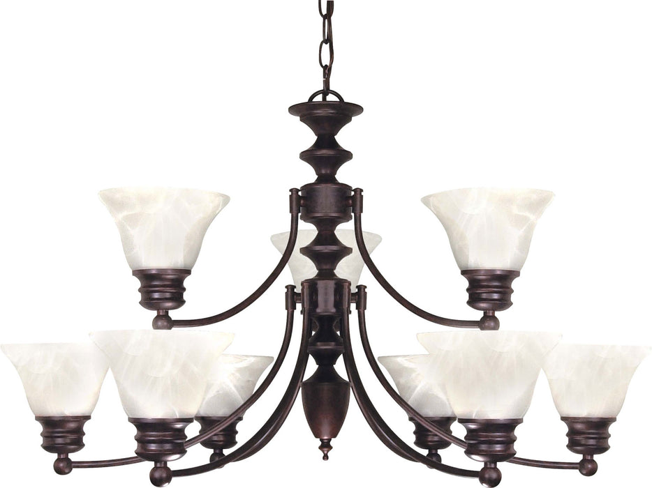 Nuvo Lighting 60-362 Nine Light Chandelier, Old Bronze