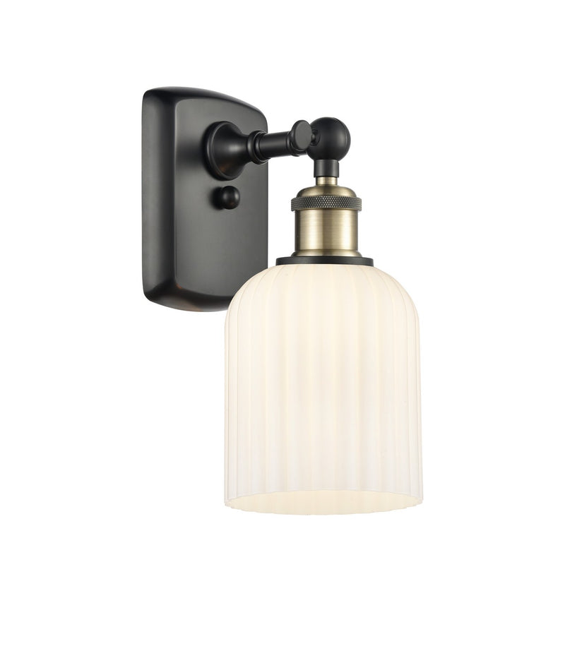 Innovations 516-1W-BAB-G559-5GWH One Light Wall Sconce, Black Antique Brass