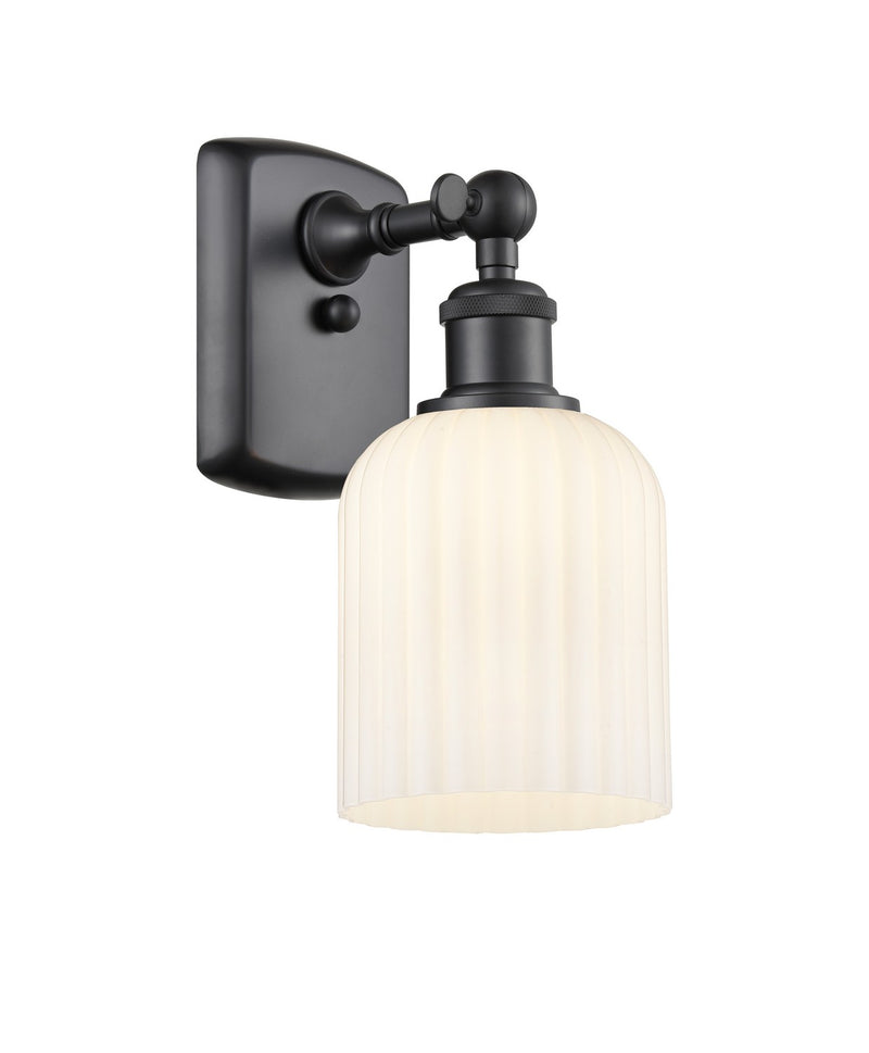 Innovations 516-1W-BK-G559-5GWH One Light Wall Sconce, Matte Black