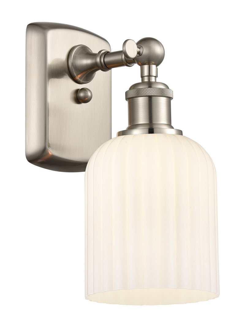 Innovations 516-1W-SN-G559-5GWH One Light Wall Sconce, Brushed Satin Nickel