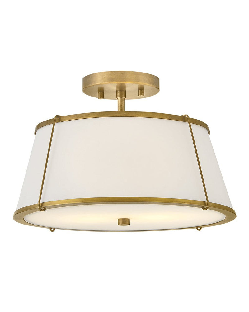Hinkley 4893LDB-OW LED Semi-Flush Mount, Lacquered Dark Brass