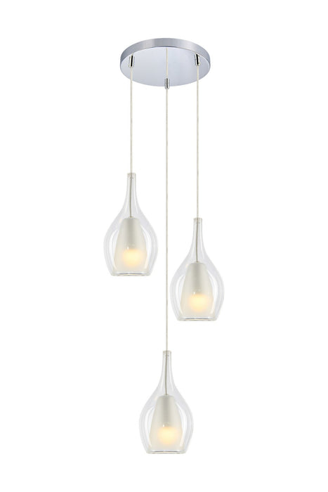 Matteo Lighting C37503CHCL Three Light Pendant