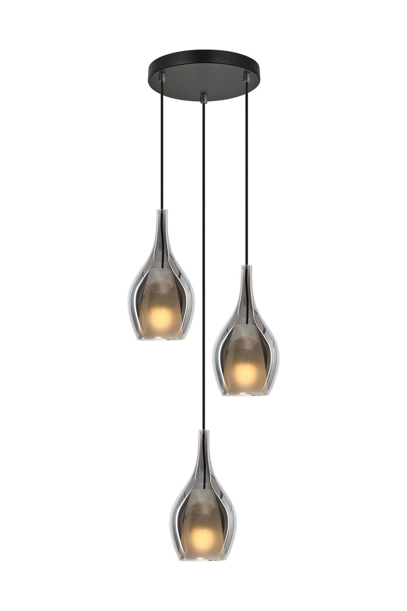 Matteo Lighting C37503MBSM Three Light Pendant