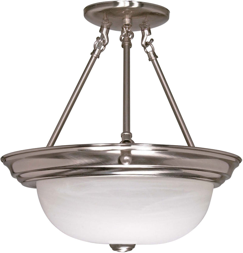 Nuvo Lighting 60-201 Two Light Semi Flush Mount, Brushed Nickel