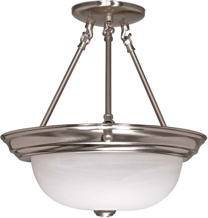 Nuvo Lighting 60-201 Two Light Semi Flush Mount, Brushed Nickel