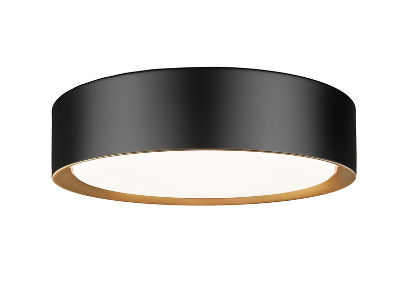 Z-Lite 1014F12-MB-MGLD-LED LED Flush Mount, Matte Black + Modern Gold
