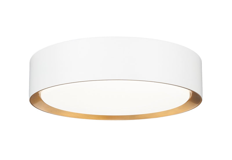 Z-Lite 1014F12-MW-MGLD-LED LED Flush Mount, Matte White + Modern Gold