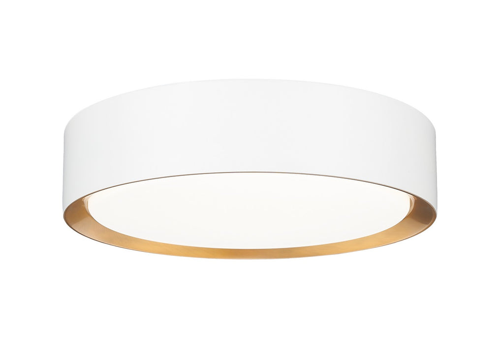 Z-Lite 1014F12-MW-MGLD-LED LED Flush Mount, Matte White + Modern Gold