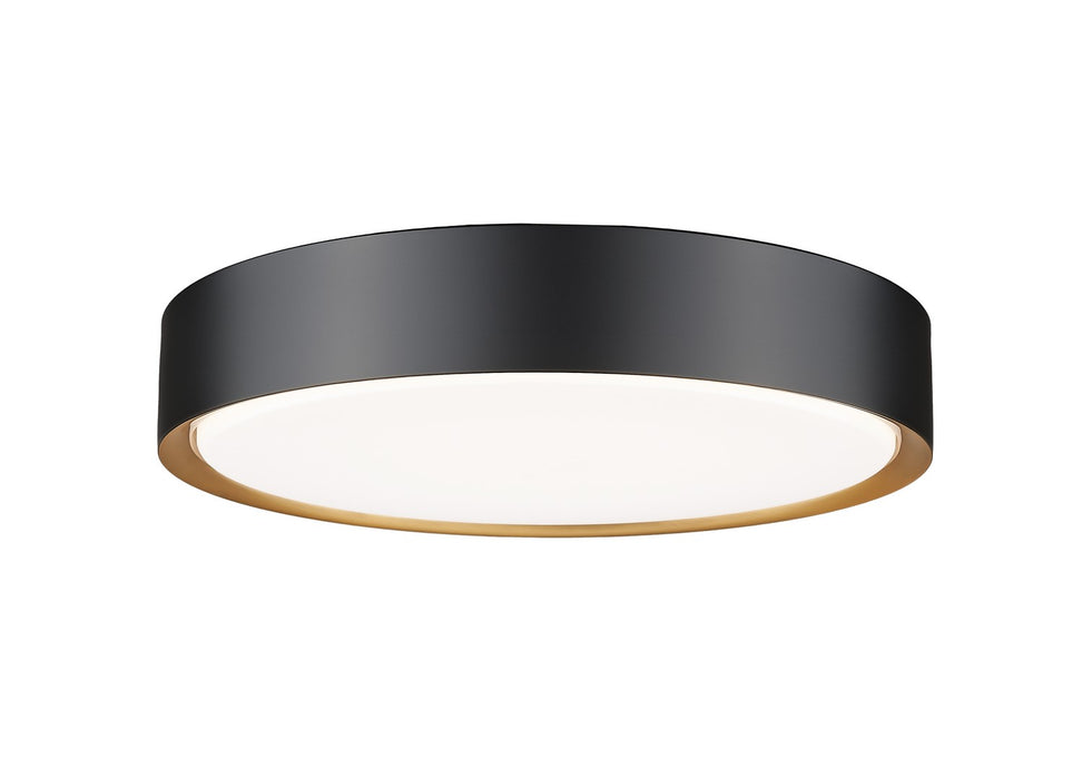 Z-Lite 1014F16-MB-MGLD-LED LED Flush Mount, Matte Black + Modern Gold