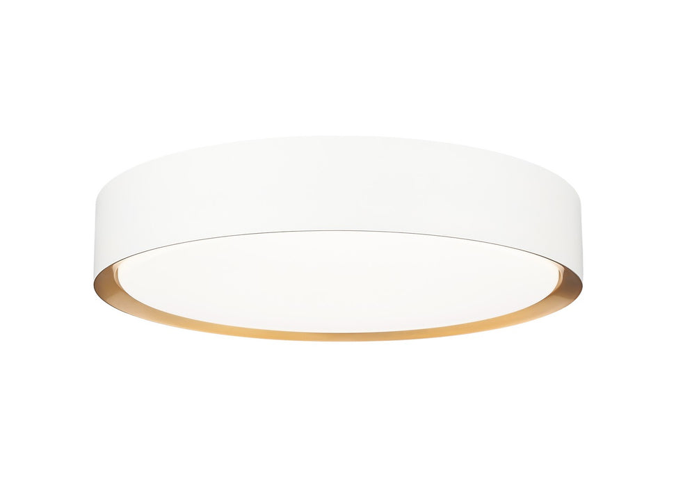 Z-Lite 1014F16-MW-MGLD-LED LED Flush Mount, Matte White + Modern Gold