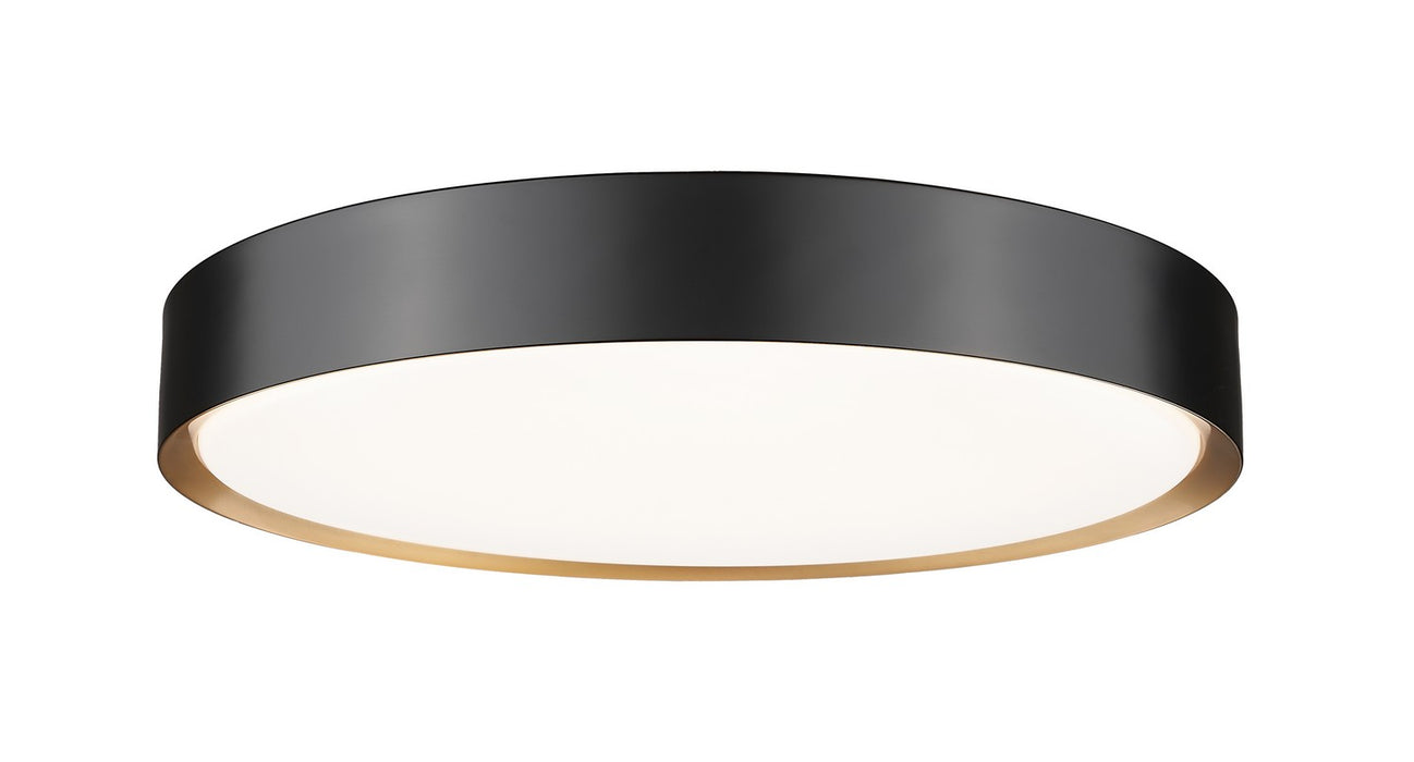 Z-Lite 1014F20-MB-MGLD-LED LED Flush Mount, Matte Black + Modern Gold