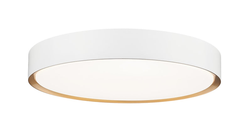 Z-Lite 1014F20-MW-MGLD-LED LED Flush Mount, Matte White + Modern Gold