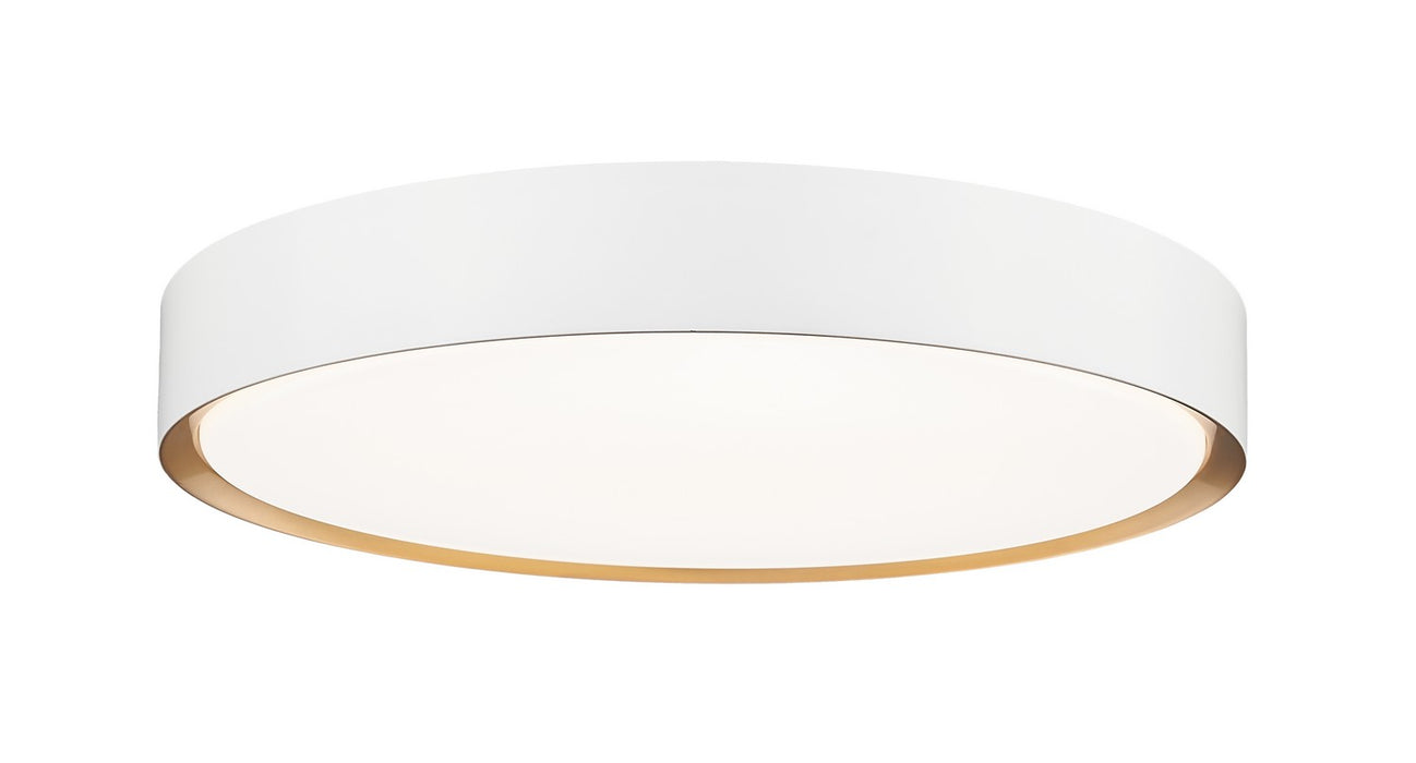 Z-Lite 1014F20-MW-MGLD-LED LED Flush Mount, Matte White + Modern Gold