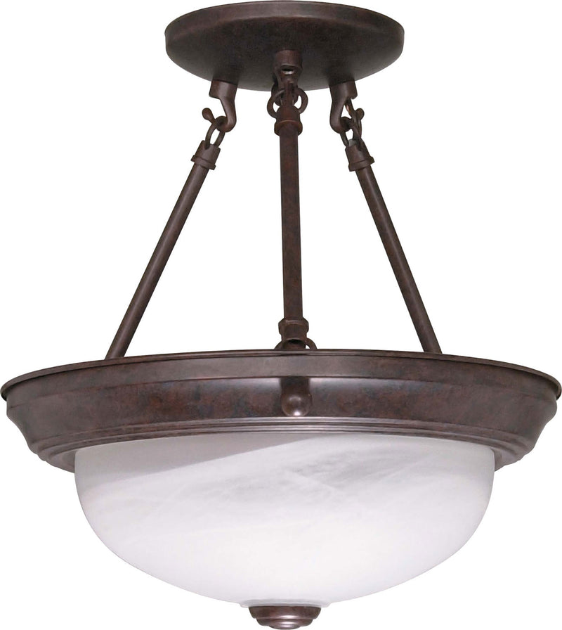 Nuvo Lighting 60-208 Two Light Semi Flush Mount, Old Bronze