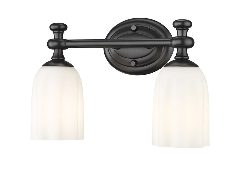Z-Lite 1102-2V-MB Two Light Vanity, Matte Black
