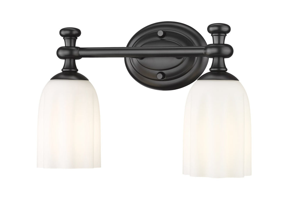 Z-Lite 1102-2V-MB Two Light Vanity, Matte Black