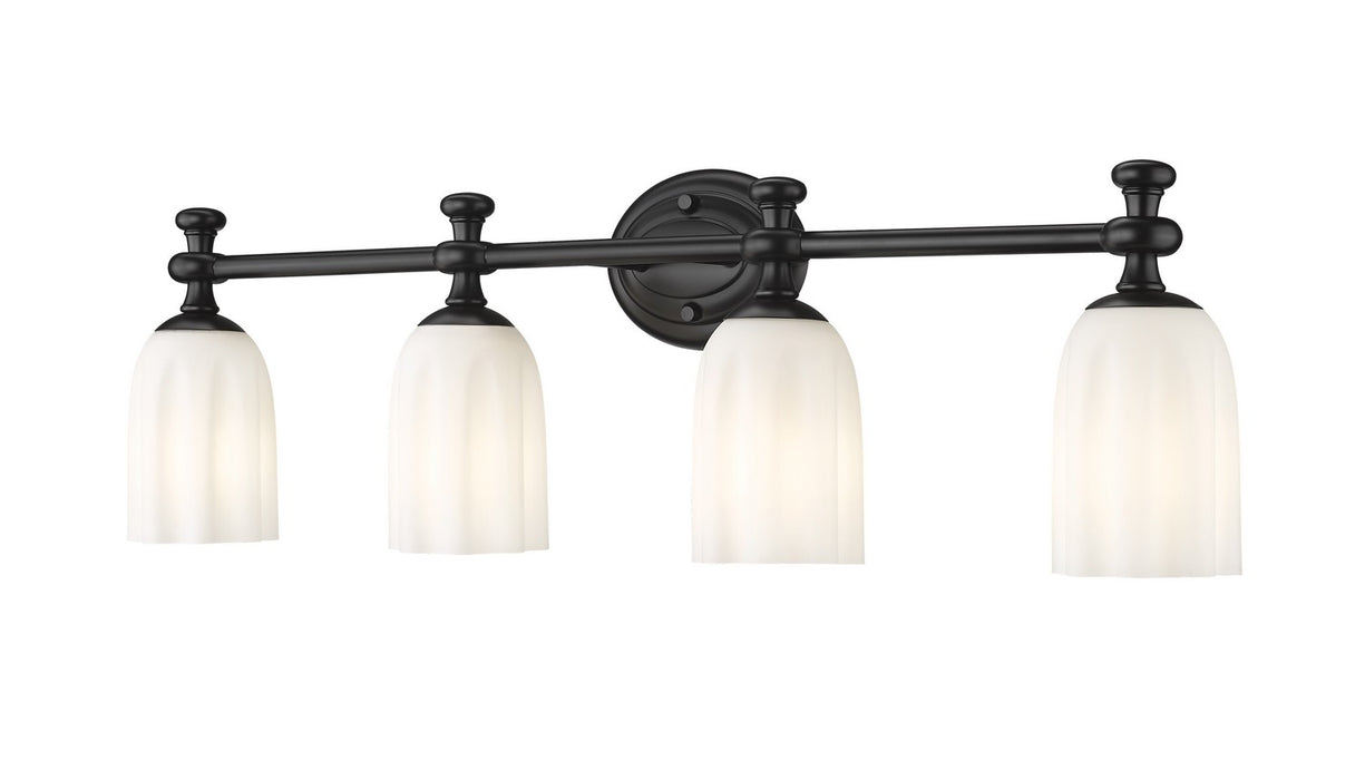 Z-Lite 1102-4V-MB Four Light Vanity, Matte Black