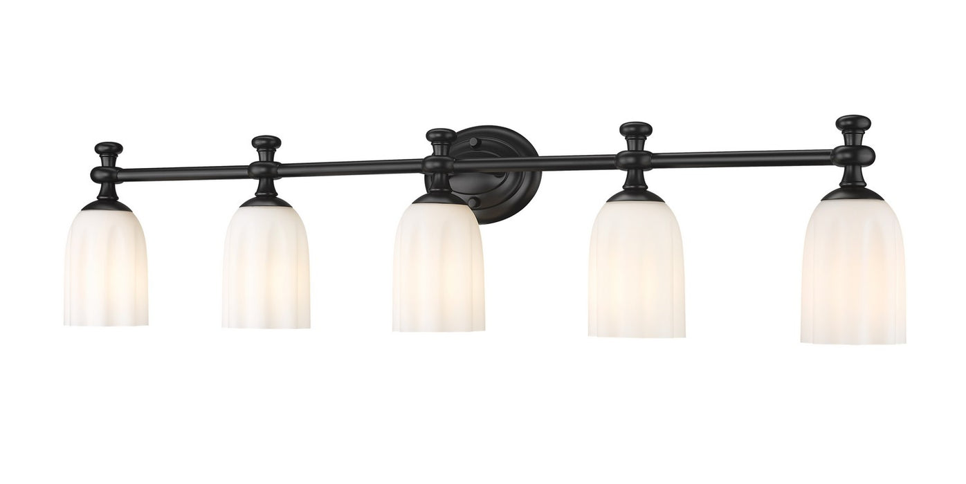 Z-Lite 1102-5V-MB Five Light Vanity, Matte Black