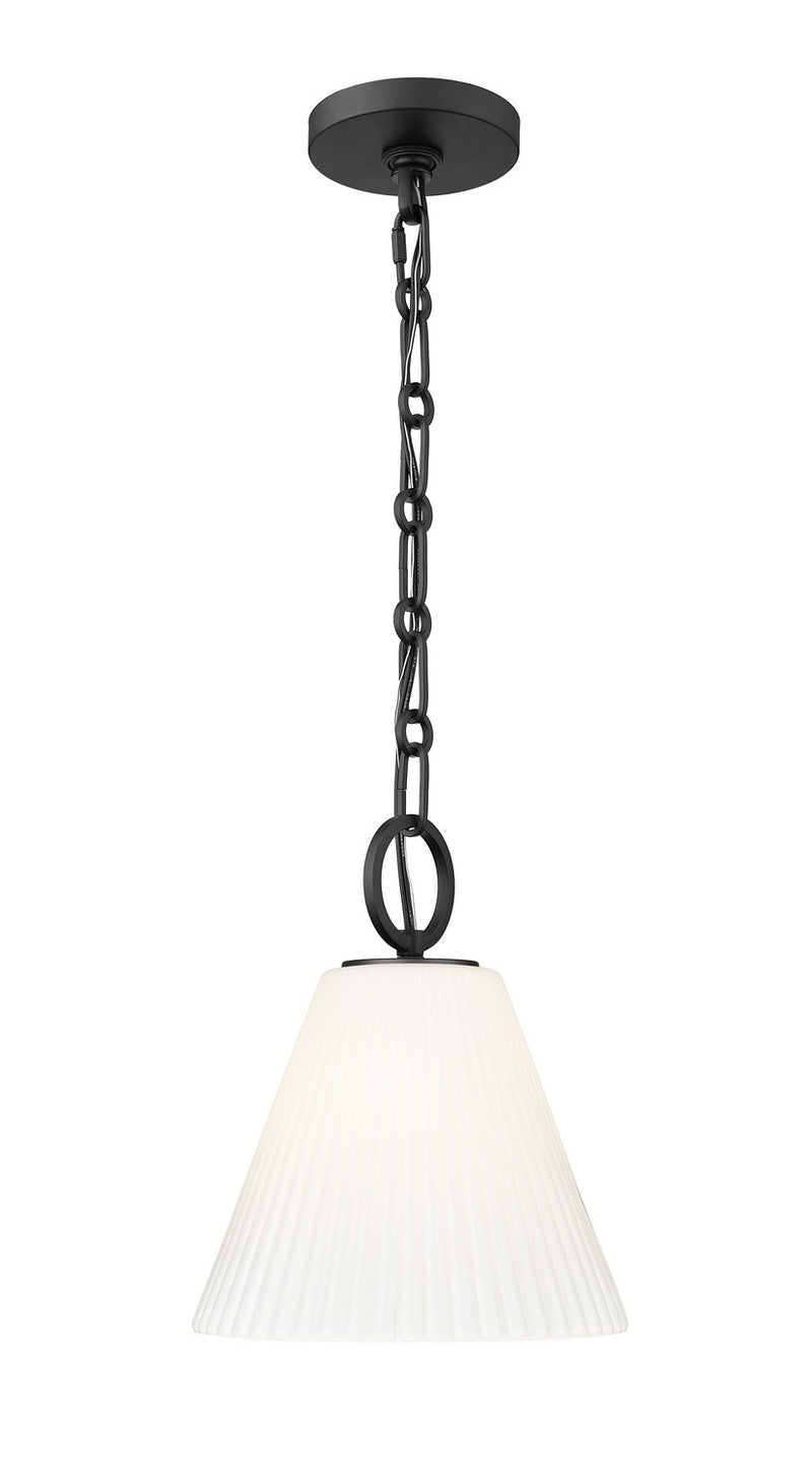 Z-Lite 3042P10-MB One Light Pendant, Matte Black