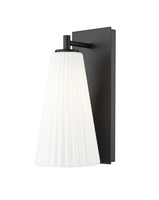 Z-Lite 3043-1SS-MB One Light Wall Sconce, Matte Black