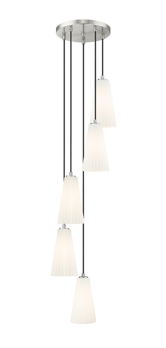 Z-Lite 3043P6-5R-BN Five Light Chandelier, Brushed Nickel
