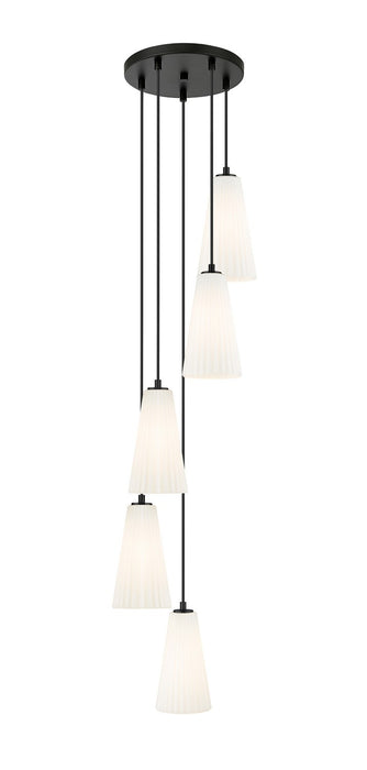 Z-Lite 3043P6-5R-MB Five Light Chandelier, Matte Black
