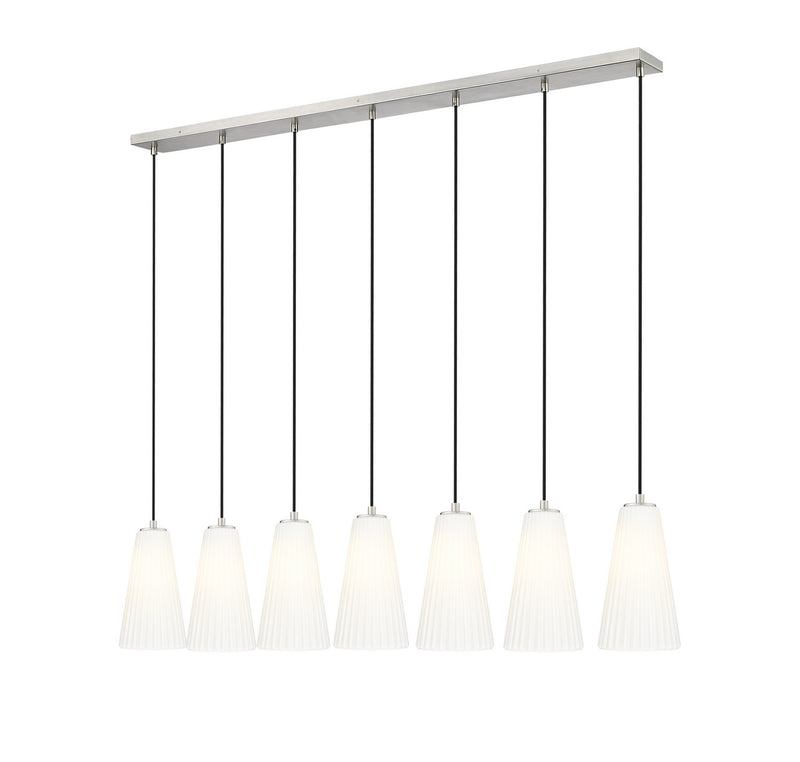 Z-Lite 3043P6-7L-BN Seven Light Linear Chandelier, Brushed Nickel