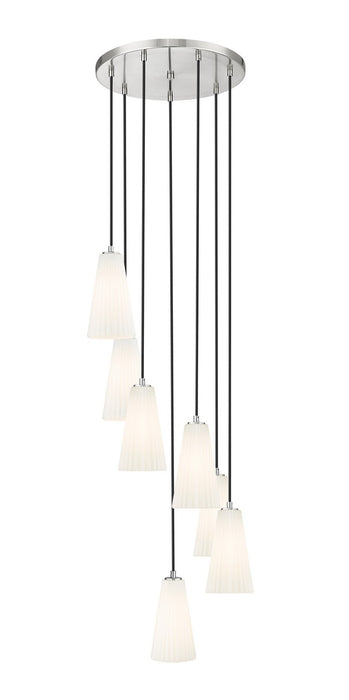 Z-Lite 3043P6-7R-BN Seven Light Chandelier, Brushed Nickel