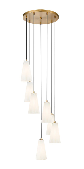 Z-Lite 3043P6-7R-MGLD Seven Light Chandelier, Modern Gold