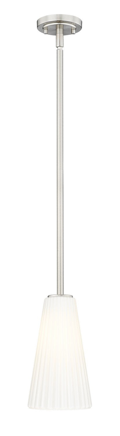Z-Lite 3043P6-ROD-BN One Light Pendant, Brushed Nickel