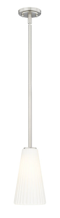 Z-Lite 3043P6-ROD-BN One Light Pendant, Brushed Nickel