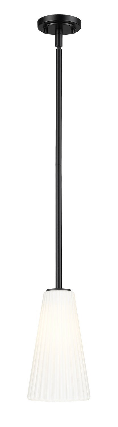 Z-Lite 3043P6-ROD-MB One Light Pendant, Matte Black
