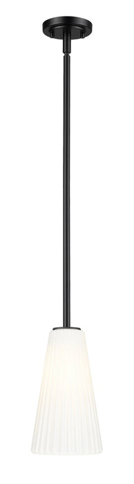 Z-Lite 3043P6-ROD-MB One Light Pendant, Matte Black
