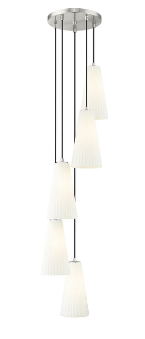 Z-Lite 3043P7-5R-BN Five Light Chandelier, Brushed Nickel