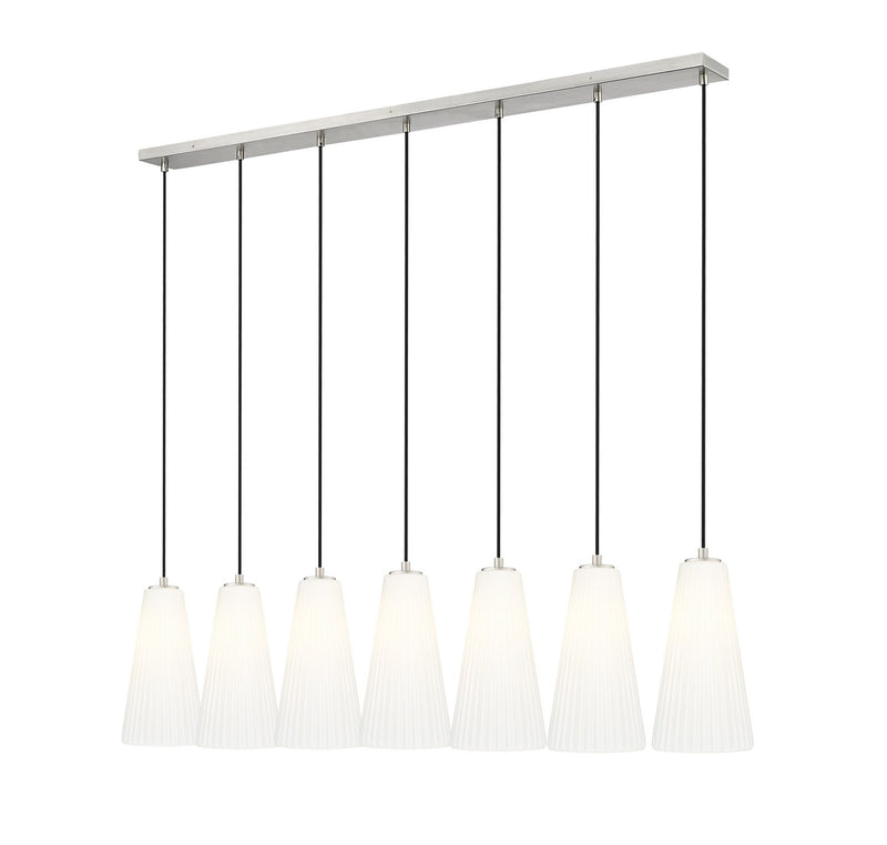 Z-Lite 3043P7-7L-BN Seven Light Linear Chandelier, Brushed Nickel