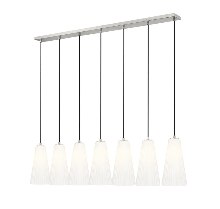 Z-Lite 3043P7-7L-BN Seven Light Linear Chandelier, Brushed Nickel