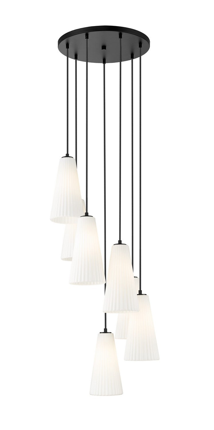 Z-Lite 3043P7-7R-MB Seven Light Chandelier, Matte Black