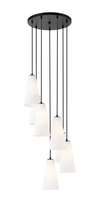 Z-Lite 3043P7-7R-MB Seven Light Chandelier, Matte Black