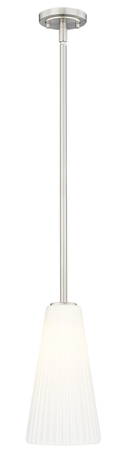 Z-Lite 3043P7-ROD-BN One Light Pendant, Brushed Nickel