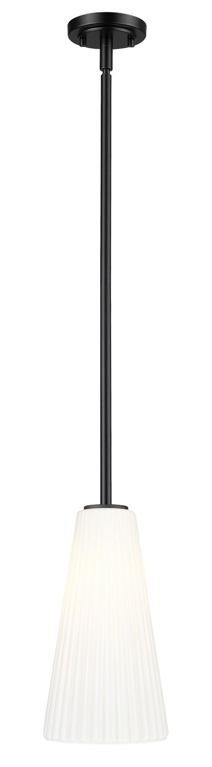 Z-Lite 3043P7-ROD-MB One Light Pendant, Matte Black