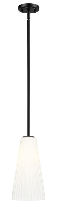 Z-Lite 3043P7-ROD-MB One Light Pendant, Matte Black